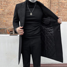 Load image into Gallery viewer, Suede Wool Mid-length Trench Coat