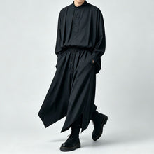 Load image into Gallery viewer, Japanese Lyocell Draped Loose Stand Collar Shirt Pants Two-piece Set
