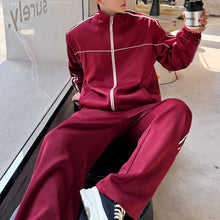 Load image into Gallery viewer, Loose Casual Two-piece Set with Webbing and Contrasting Color Design