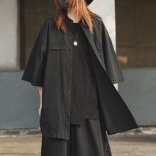 Load image into Gallery viewer, Collarless Thin Loose Short-sleeved Shirt