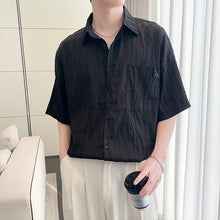 Load image into Gallery viewer, Summer Pleated Three-quarter Sleeve Shirt
