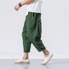 Load image into Gallery viewer, Japanese Casual Cotton and Linen Cropped Harem Pants