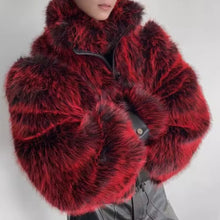 Load image into Gallery viewer, Stage Party Patchwork Leather Warm Faux Fur Coat