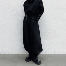 Load image into Gallery viewer, Black Zipper Style Casual Loose Draped Leggings Pants