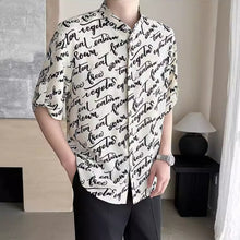Load image into Gallery viewer, Printed Ice Silk Drape Short-sleeved Shirt
