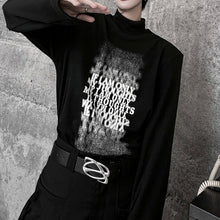 Load image into Gallery viewer, Gradient Letter Print Shoulder Pad Long Sleeve T-shirt