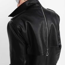 Load image into Gallery viewer, Leather Metal Button Double-layered Coat