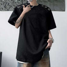 Load image into Gallery viewer, Metal Ring Shoulder Padded Loose T-shirt