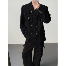Load image into Gallery viewer, Ribbon-designed Padded-shoulder Suit Jacket