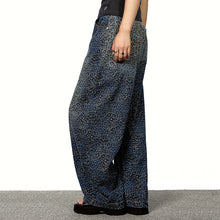 Load image into Gallery viewer, American Leopard Print Wide-leg Denim Scimitar Pants