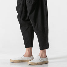 Load image into Gallery viewer, Cotton and Linen Cuffed Wide Leg Harem Pants