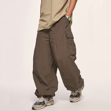 Load image into Gallery viewer, Fine Check Loose Workwear Wide-leg Pants