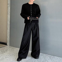 Load image into Gallery viewer, Round Neck Cardigan Sweatshirt with A Row of Buttons