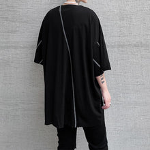 Load image into Gallery viewer, Contrast Color Line Decoration Short-sleeved T-shirt