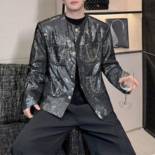 Load image into Gallery viewer, Loose Glossy Collarless Retro Jacket