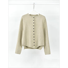 Load image into Gallery viewer, Women's Curved Hem Crew Neck Loose Knit Cardigan Sweater