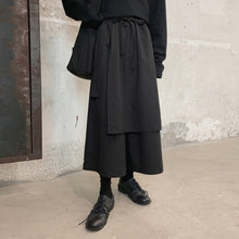 Load image into Gallery viewer, Black Wide Leg Skirt Pants