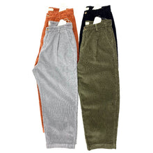 Load image into Gallery viewer, Heavyweight Washed Corduroy Pleated Loose Wide-leg Straight Trousers