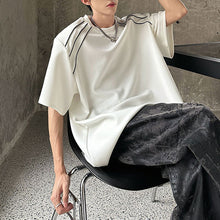 Load image into Gallery viewer, Padded Shoulders and Small Neckline Loose T-shirt