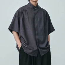 Load image into Gallery viewer, Stand-up Collar Draped Shirt