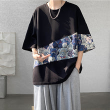 Load image into Gallery viewer, Bear Contrast Patchwork Short-sleeved Shirt