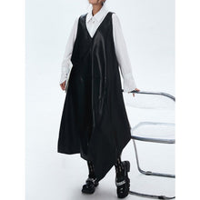 Load image into Gallery viewer, Women's Japanese Asymmetric V Neck Sleeveless Loose Vest Dress
