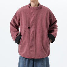 Load image into Gallery viewer, Reversible Stand Collar Frog Button Loose Hanfu Cardigan