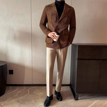 Load image into Gallery viewer, Retro Corduroy Slim-fit Suit Jacket