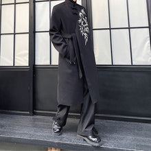 Load image into Gallery viewer, Embroidered Stand-collar Buttoned Mid-length Windbreaker Jacket