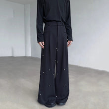 Load image into Gallery viewer, Pearl Rivets Wide-Leg Straight Pants