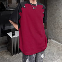 Load image into Gallery viewer, Contrast Color Stitching Short Sleeves T-shirt