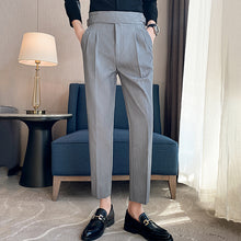 Load image into Gallery viewer, Slim-fit Paris Buckle High-waist Casual Trousers