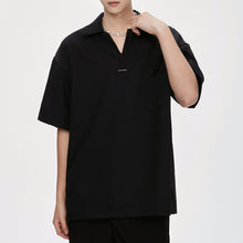 Load image into Gallery viewer, Fake Two-piece American Polo Collar Loose T-shirt