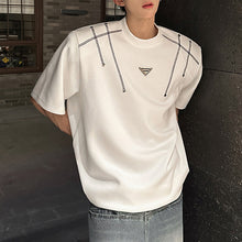 Load image into Gallery viewer, Metallic Shoulder Pad Contrast Color T-shirt