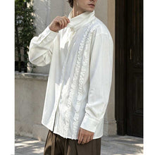 Load image into Gallery viewer, French Retro Striped Ruffled Collar Shirt