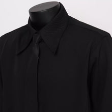 Load image into Gallery viewer, Black Padded Shoulder Tie Shirt