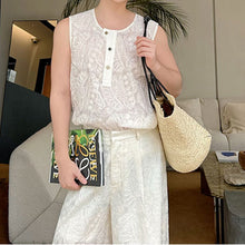 Load image into Gallery viewer, Embroidered Slightly Transparent Two-Piece Suit