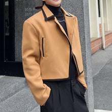 Load image into Gallery viewer, Retro Color-blocked Short Woolen Jacket