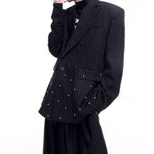 Load image into Gallery viewer, Striped Loose Double-breasted Suit Jacket
