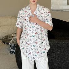Load image into Gallery viewer, Butterfly Print Fringe Casual T-shirt