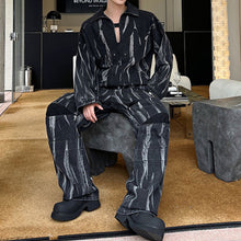 Load image into Gallery viewer, Washed Distressed Denim Jacket Wide-leg Trousers Two-piece Set