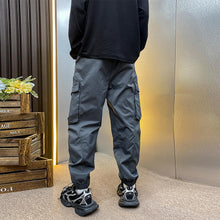 Load image into Gallery viewer, Plush Multi-pocket Cuffed Cargo Casual Pants