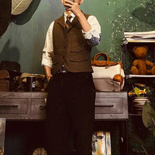 Load image into Gallery viewer, Vintage Herringbone Wool Suit Vest