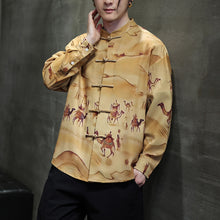 Load image into Gallery viewer, Patterned Stand Collar Button Down Shirt