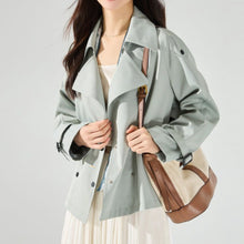 Load image into Gallery viewer, Women's Short Drawstring Cotton Trench Coat