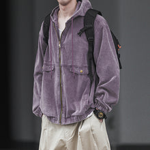 Load image into Gallery viewer, Hooded Work Jacket Vintage Casual Jacket