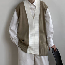 Load image into Gallery viewer, Preppy Style Sleeveless V-neck Sweater Vest