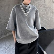 Load image into Gallery viewer, Striped Loose Heavyweight Casual T-shirt