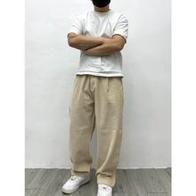 Load image into Gallery viewer, Heavyweight Washed Corduroy Pleated Loose Wide-leg Straight Trousers