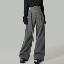 Load image into Gallery viewer, Embroidered High-waisted Striped Ribbon Trousers